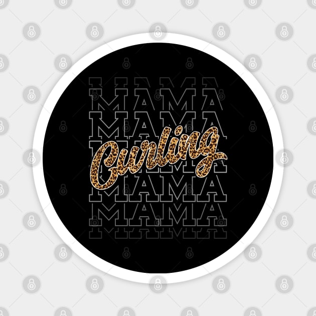 Curling Mama Leopard Print Curling Player Mom Magnet by Way Down South